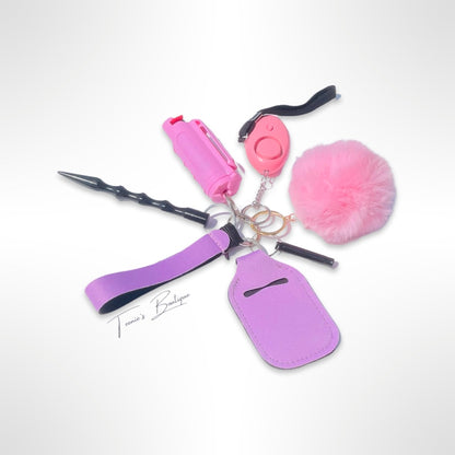 Pink Star Burst self defense keychain