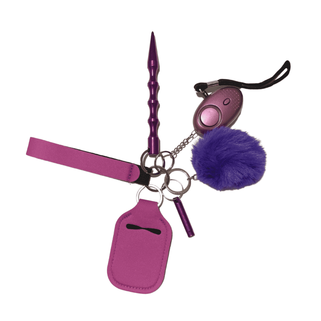 Purple Self Defense Keychain with out pepper spray